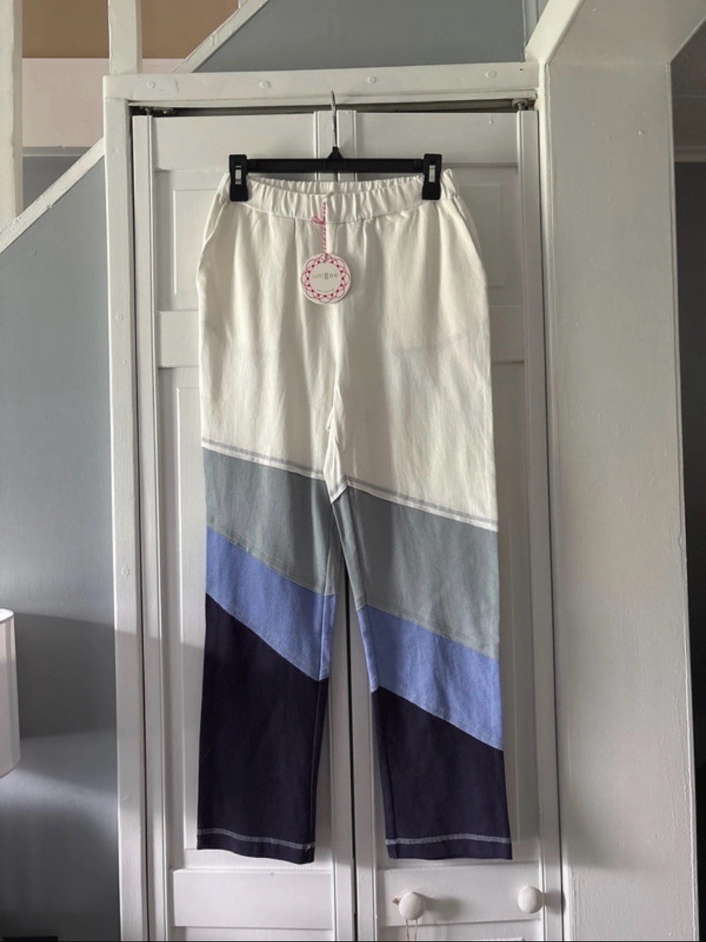 Women’s Colorblock Lounge Pants - White, Gray, Blue, Navy